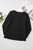 V-Neck Long Sleeve Relaxed Fit Pullover Top